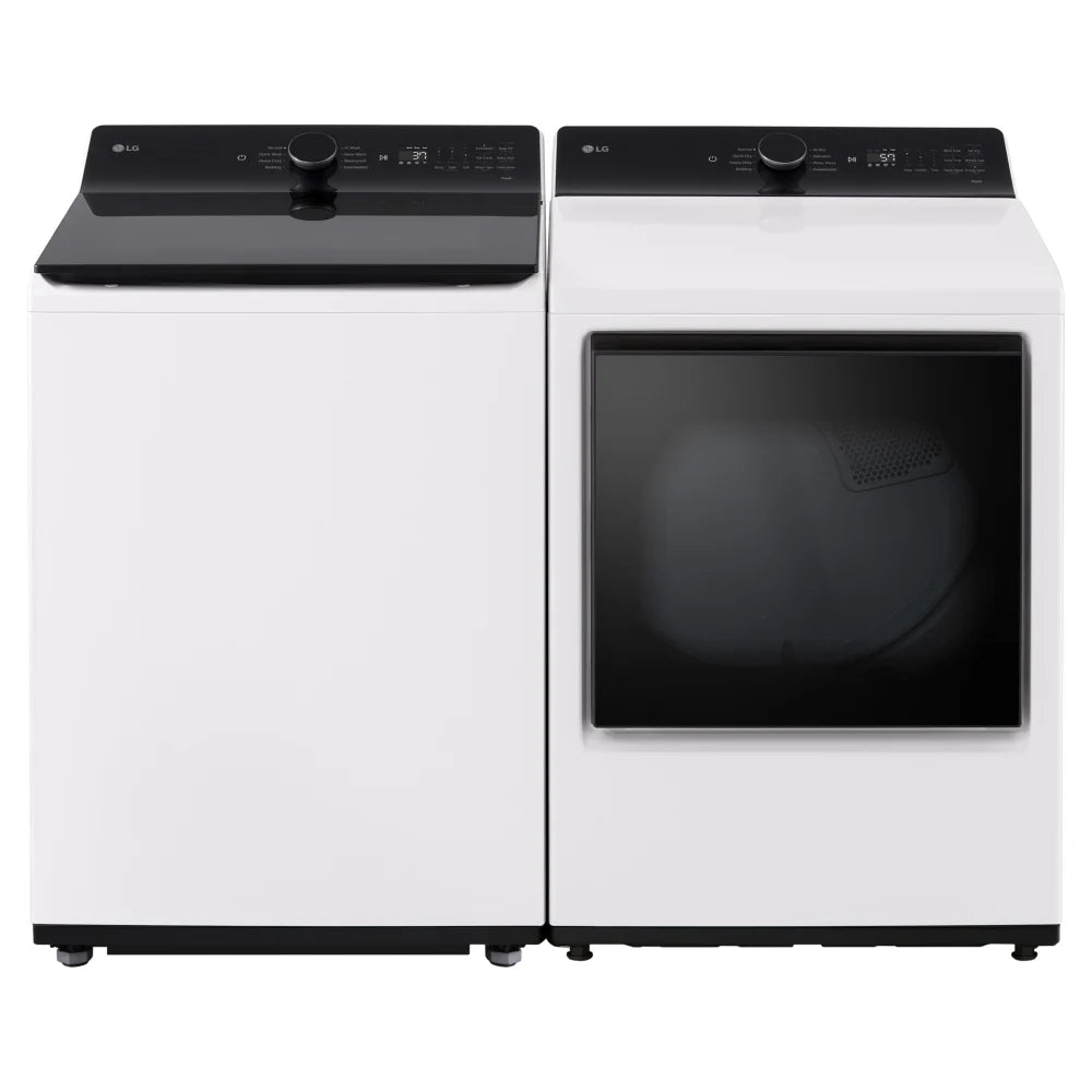 LG Washer WT8405CW & Dryer DLE8400WE, Top Load Washer ENERGY STAR Certified, 5.3 Capacity, 8 Wash Cycles, 5 Temperature Settings, Dryer Electric Dryer, 7.3 Capacity, 8 Dry Cycles, 5 Temperature Settings