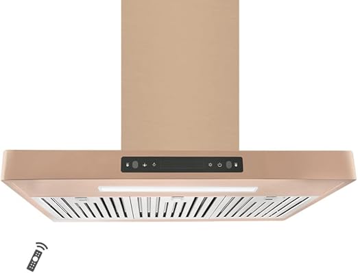 Vesta Copenhagen 800 CFM Wall Mount Range Hood in Gold Stainless Steel