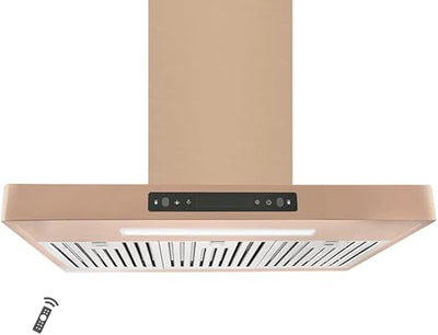 Vesta Copenhagen 800 CFM Wall Mount Range Hood in Gold Stainless Steel
