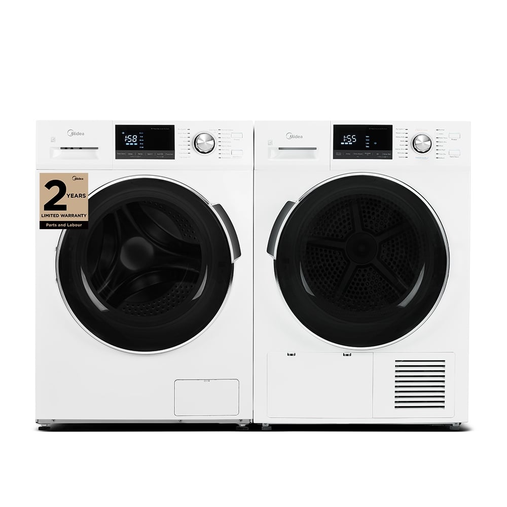 Midea Washer MLH27N5AWWC & Electric Dryer MLE27N5AWWC