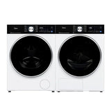 Midea MLHW31S2BBW Front Load Washer & MLHE31S2BBW Electric Dryer, 24 inch Width, 2.7 cu. ft. Washer Capacity, 1,320 RPM Washer Spin Speed, 12 Wash Cycles, 4 Temperature Settings, Water Heater, Steam Clean, ENERGY STAR Certified, White colour