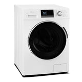 Midea MLH27N5AWWC Front Load Washer, 24 inch Width, 3.1 cu. ft. Washer Capacity, 1,300 RPM Washer Spin Speed, 16 Wash Cycles, 5 Temperature Settings, Water Heater, ENERGY STAR Certified, White colour