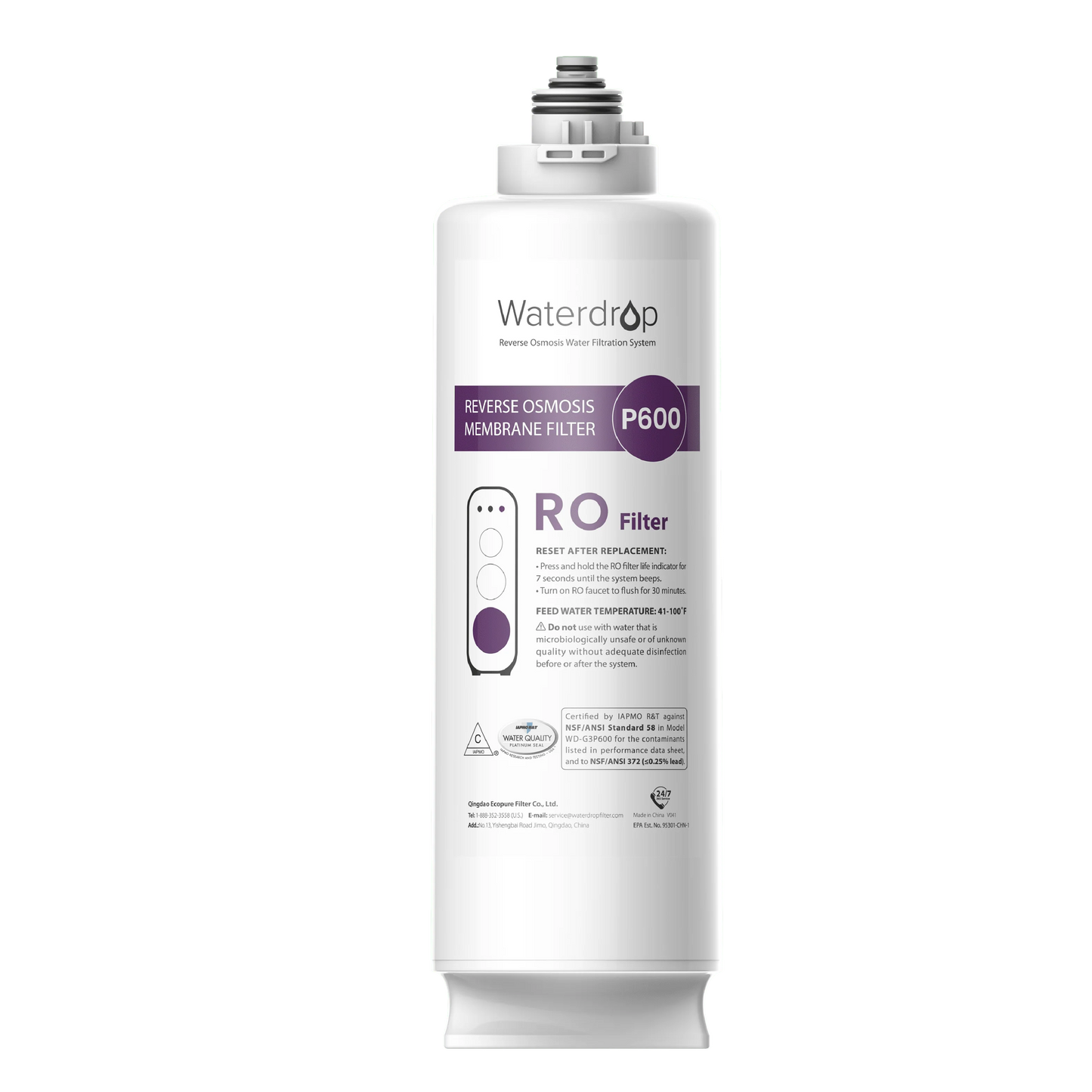 WD-G3P600-RO Filter for Waterdrop G3P600 Reverse Osmosis System | 600GPD