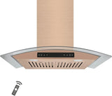 Amsterdam 800CFM 30'' Gold Stainless Steel Wall Mount Range Hoods