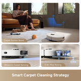 DREAME L40s Ultra Kit Robot Vacuum and Mop, Auto-Empty, Mop Self-Cleaning, 19KPa Suction, 100% Detangling DuoBrush, Extending Mops and Side Brush, 3 Extra Dust Bags, Black