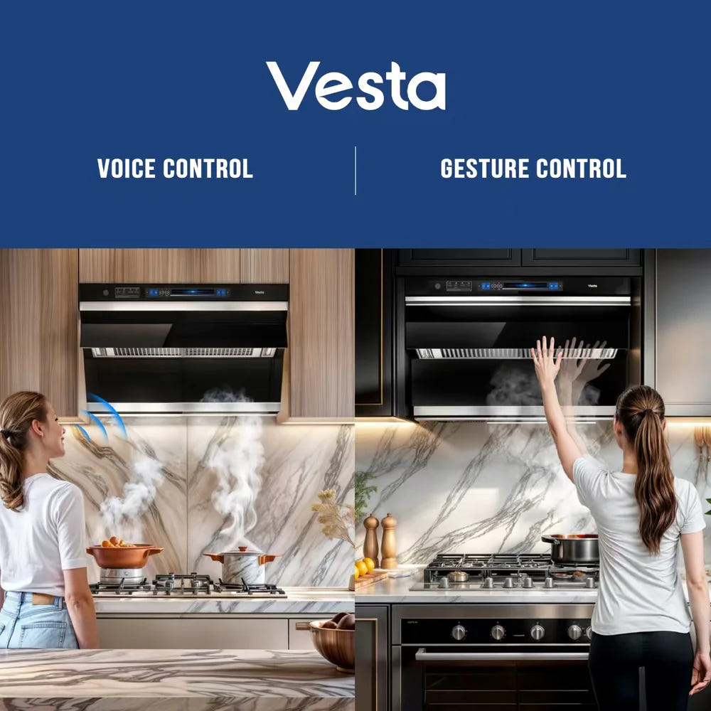 Vesta VRH-DETROIT-36GS 30“ Black Wall Mount/Under Cabinet Range Hoods