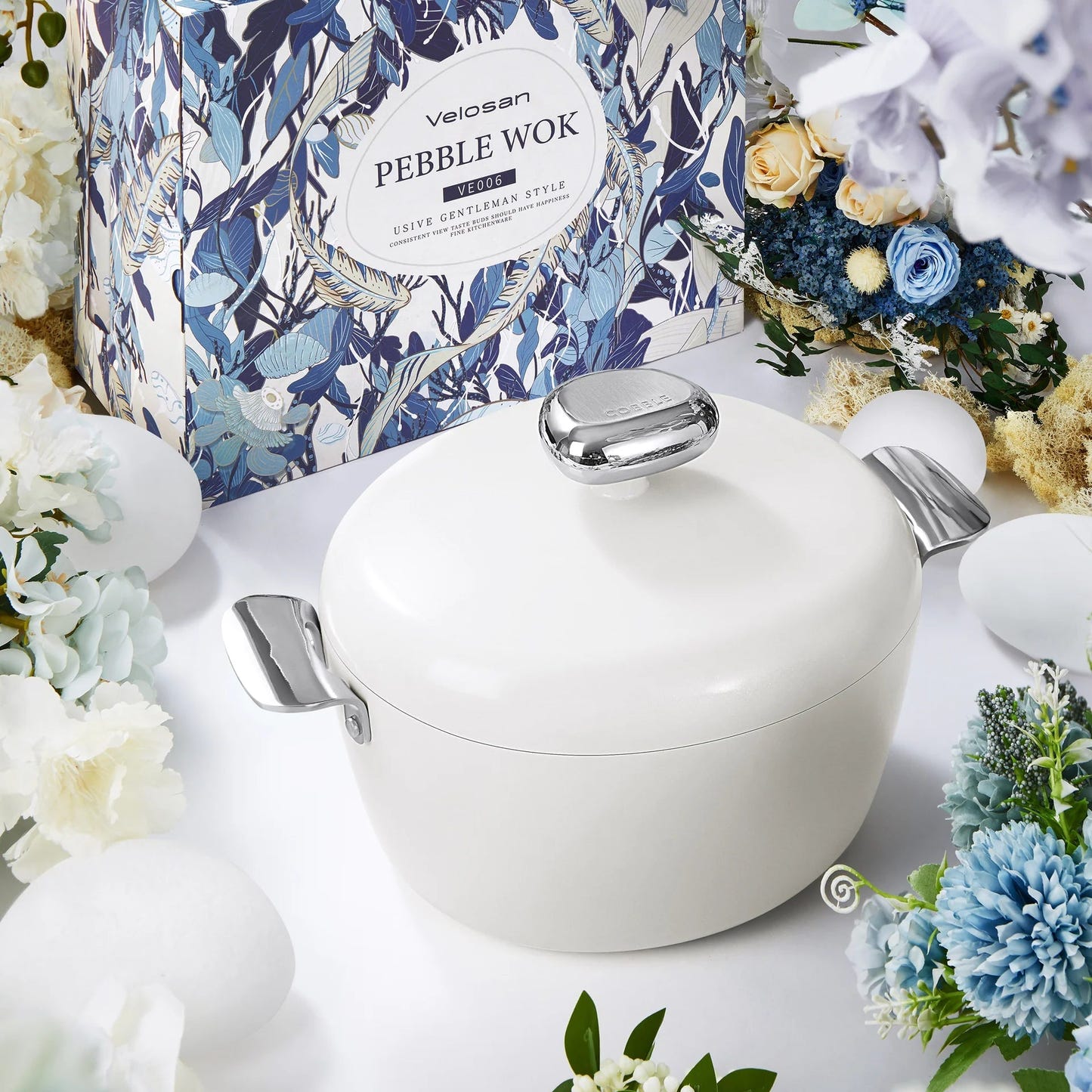 Velosan VE00601-HW Pebble Series Nonstick 8'' Dutch Oven With Lid