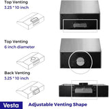 Vesta ALBANY 30" Stainless Steel Under Cabinet Range Hood (Side View)