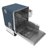 Midea MDF24P1AST Dishwasher, 24 inch Exterior Width, 52 dB Decibel Level, Full Console, Stainless Interior, 4 Wash Cycles, 14 Capacity (Place Settings), Hard Food Disposal, 2 Loading Racks, Wifi Enabled, Stainless Steel colour