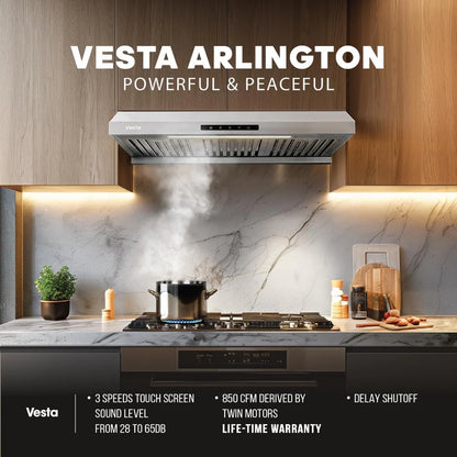 Vesta Arlington 30" Stainless Steel Under Cabinet Range Hood