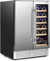 Costway BEV1982 24inch, Dual Zone Wine and Beverage Cooler