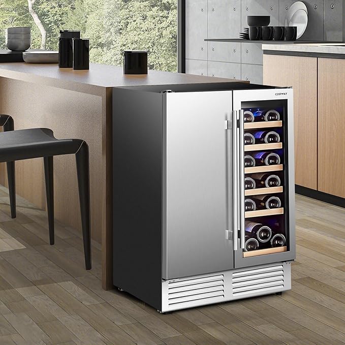 Costway 24" Dual Zone Wine and Beverage Cooler