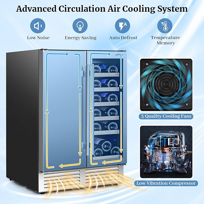 Costway 24" Dual Zone Wine and Beverage Cooler