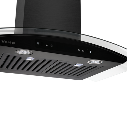 Amsterdam 800CFM 30'' Black Stainless Steel Wall Mount Range Hoods