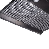 Vesta Atlanta 30" Black Stainless Steel Under Cabinet Range Hood bottom view