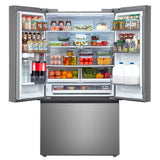Midea MRF27I6BST Counter Depth French Door Refrigerator, 36 inch Width, 26.5 cu. ft. Capacity, Counter Depth, Water Dispenser (Interior), Ice Dispenser (Freezer Located), ENERGY STAR Certified, Stainless Steel colour
