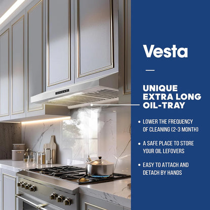 Vesta Arlington 30" Stainless Steel Under Cabinet Range Hood