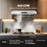 Vesta Atlanta 30" Stainless Steel Under Cabinet Range Hood right side view
