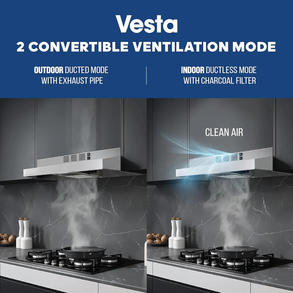 Vesta CINCINNATI 30" Stainless Steel Under Cabinet Range Hood
