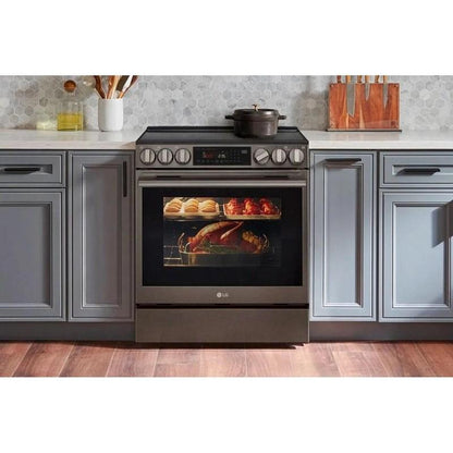 LG LSEL6335ZE Electric Range, 6.3 cu. ft. Capacity, 30 inch Exterior Width, Convection, 5 Burners, Storage Drawer, Air Fry, Self Clean, 3,200 Watts Highest Burner Element, Stainless Steel