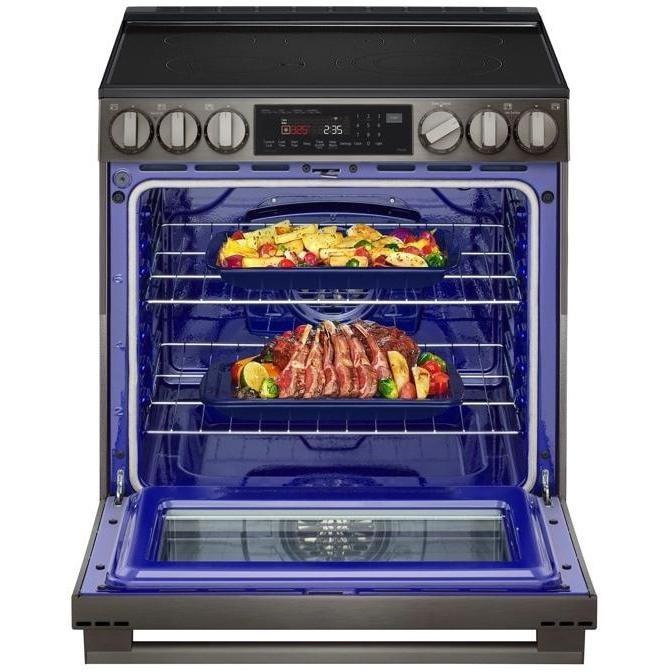 LG LSEL6335ZE Electric Range, 6.3 cu. ft. Capacity, 30 inch Exterior Width, Convection, 5 Burners, Storage Drawer, Air Fry, Self Clean, 3,200 Watts Highest Burner Element, Stainless Steel