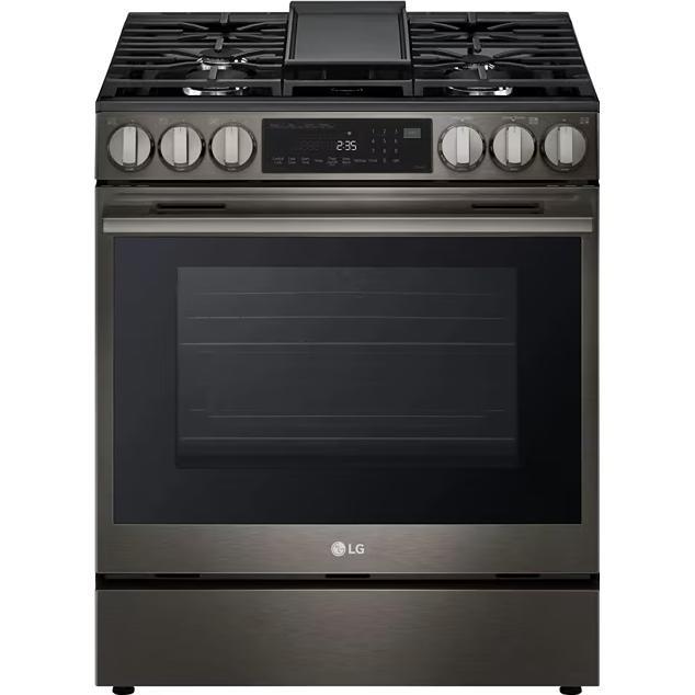 LG LSGL6335Z 燃气灶，6.3 立方英尺容量，30 英寸外部宽度，自清洁，对流，5 个燃烧器，储物抽屉，空气炸锅，20,000 BTU