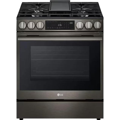 LG LSGL6335Z 燃气灶，6.3 立方英尺容量，30 英寸外部宽度，自清洁，对流，5 个燃烧器，储物抽屉，空气炸锅，20,000 BTU