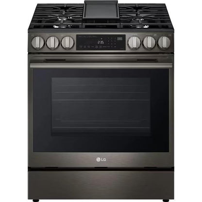 LG LSGL6335Z 燃气灶，6.3 立方英尺容量，30 英寸外部宽度，自清洁，对流，5 个燃烧器，储物抽屉，空气炸锅，20,000 BTU
