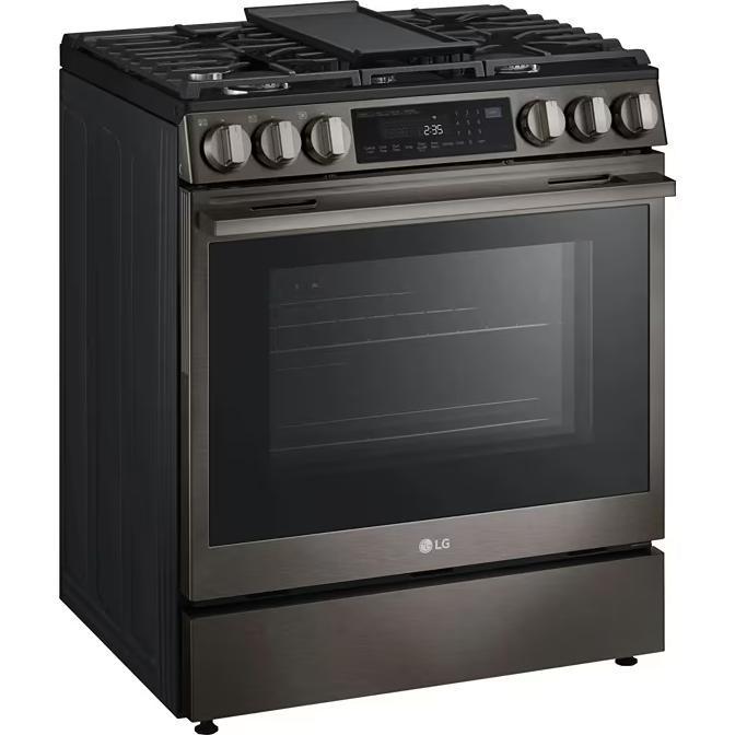 LG LSGL6335Z 燃气灶，6.3 立方英尺容量，30 英寸外部宽度，自清洁，对流，5 个燃烧器，储物抽屉，空气炸锅，20,000 BTU