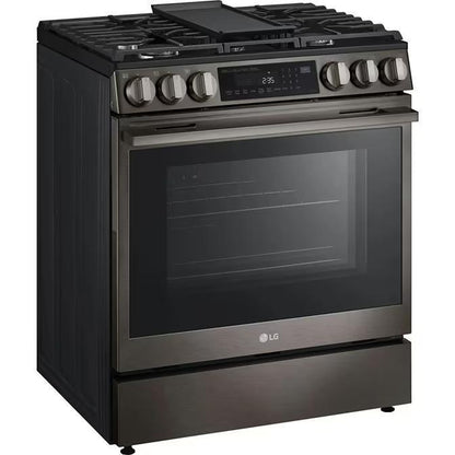 LG LSGL6335Z 燃气灶，6.3 立方英尺容量，30 英寸外部宽度，自清洁，对流，5 个燃烧器，储物抽屉，空气炸锅，20,000 BTU