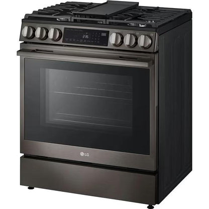 LG LSGL6335Z 燃气灶，6.3 立方英尺容量，30 英寸外部宽度，自清洁，对流，5 个燃烧器，储物抽屉，空气炸锅，20,000 BTU