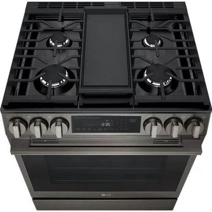 LG LSGL6335Z 燃气灶，6.3 立方英尺容量，30 英寸外部宽度，自清洁，对流，5 个燃烧器，储物抽屉，空气炸锅，20,000 BTU