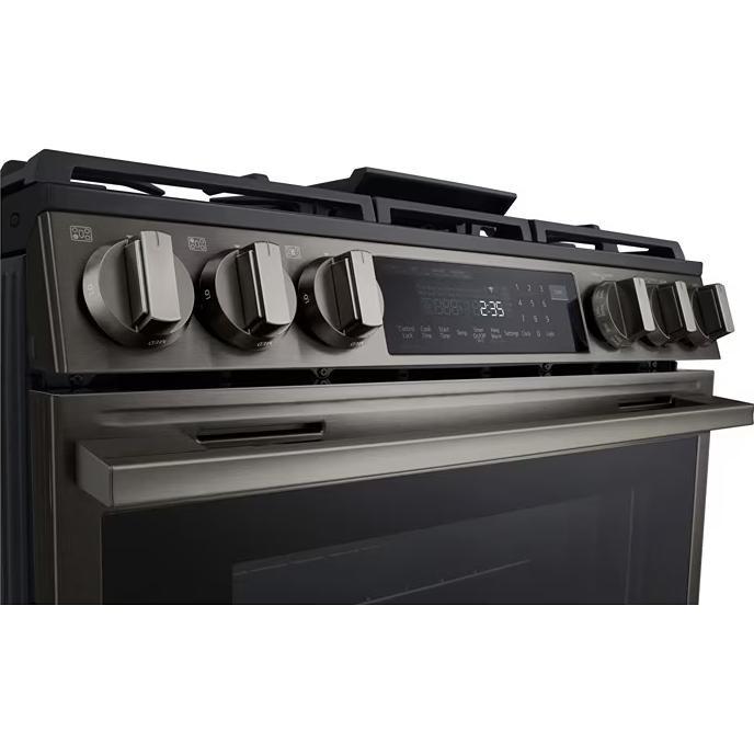 LG LSGL6335Z 燃气灶，6.3 立方英尺容量，30 英寸外部宽度，自清洁，对流，5 个燃烧器，储物抽屉，空气炸锅，20,000 BTU