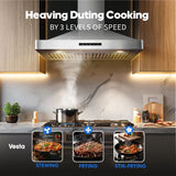 Vesta Milan 30" 1000 CFM Stainless Steel Wall Mount Range Hood - Top View