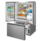 Midea MRF32I6BST French Door Refrigerator, 36 inch Width, 31.5 cu. ft. Capacity, Water Dispenser (Interior), Ice Dispenser (Freezer Located), ENERGY STAR Certified, Stainless Steel colour