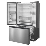 Midea MRF27I6BST Counter Depth French Door Refrigerator, 36 inch Width, 26.5 cu. ft. Capacity, Counter Depth, Water Dispenser (Interior), Ice Dispenser (Freezer Located), ENERGY STAR Certified, Stainless Steel colour