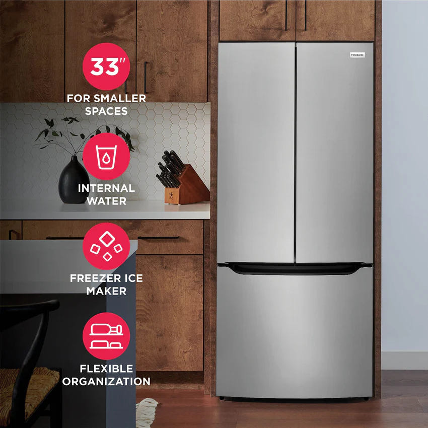 Frigidaire 17.6 立方英尺台面深度法式门冰箱 FRFG1723AV
