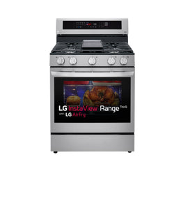 LG 5.8 cu ft Smart Wi-Fi Enabled True Convection InstaView Gas Range with Air Fry LRGL5825F - Front