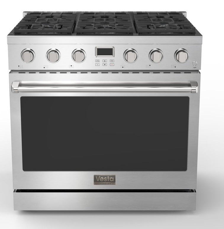 Alberta 36'' Stainless Steel Professional Freestanding Full Gas Range