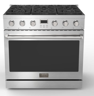 Alberta 36'' Stainless Steel Professional Freestanding Full Gas Range