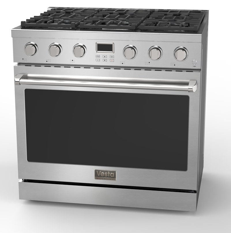 Alberta 36'' Stainless Steel Professional Freestanding Full Gas Range
