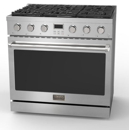 Alberta 36'' Stainless Steel Professional Freestanding Full Gas Range