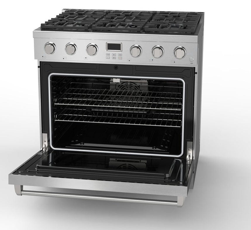 Alberta 36'' Stainless Steel Professional Freestanding Full Gas Range
