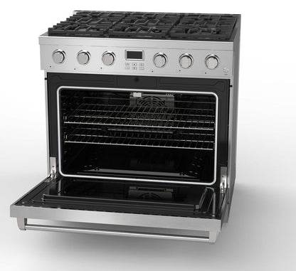 Alberta 36'' Stainless Steel Professional Freestanding Full Gas Range
