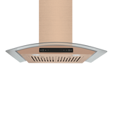 Amsterdam 800CFM 36'' Gold Stainless Steel Wall Mount Range Hoods - Front View