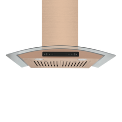 Amsterdam 800CFM 36'' Gold Stainless Steel Wall Mount Range Hoods - Front View