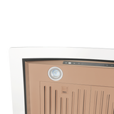 Amsterdam 800CFM 36'' Gold Stainless Steel Wall Mount Range Hoods - Light View