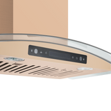 Amsterdam 800CFM 36'' Gold Stainless Steel Wall Mount Range Hoods - Screen View