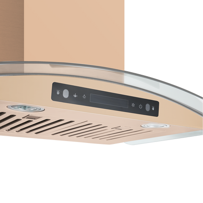 Amsterdam 800CFM 36'' Gold Stainless Steel Wall Mount Range Hoods