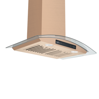 Amsterdam 800CFM 36'' Gold Stainless Steel Wall Mount Range Hoods